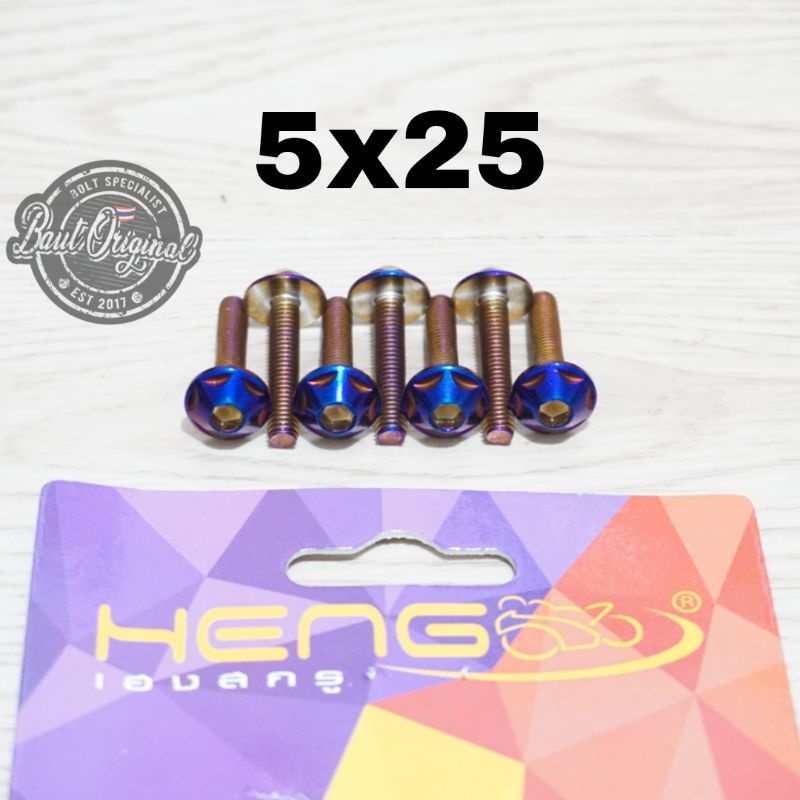 baut probolt 5x25 flower star spyder blue drat 8 panjang 2.5cm original heng thailand