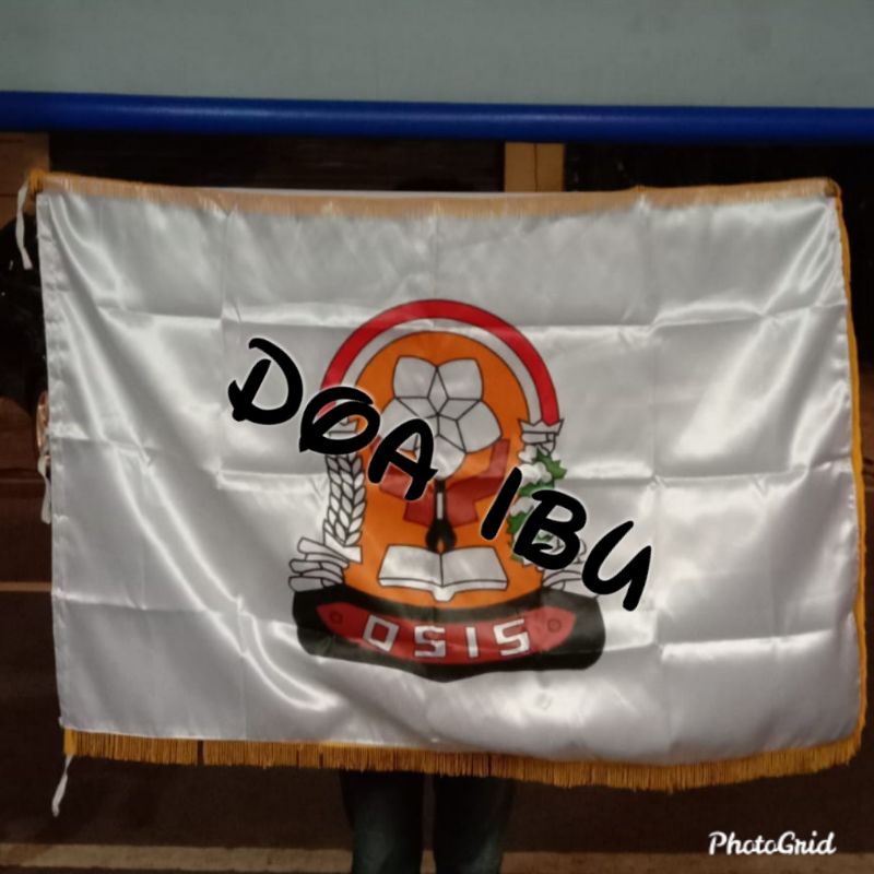 

best seller bendera pataka ruangan OSIS SMA pake rumbai 90cm x 135cm