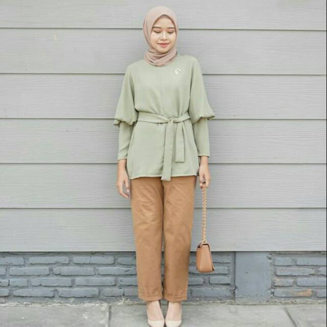 Ready Cesaria Top Mint size Reguler by Ederra.id