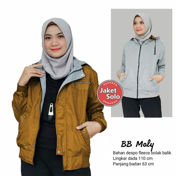 jaket wanita bolak balik bb moly dusty maroon toska navy gold