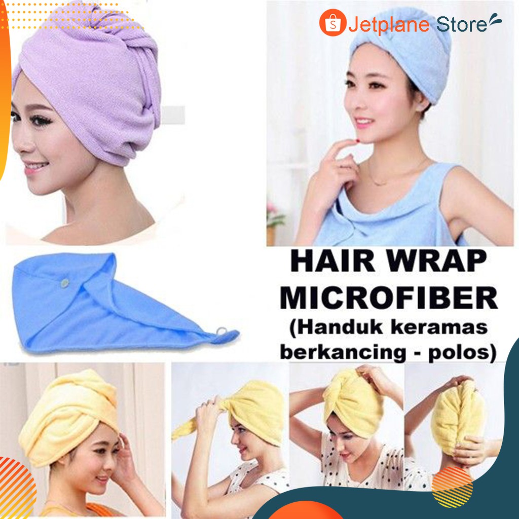 Handuk Keramas Microfiber Import Handuk Kepala Pengering Rambut Headband Ikat