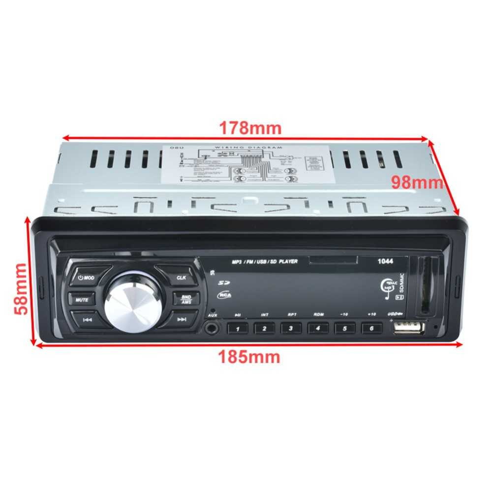 Audio Player Mobil 12V 1Din FM Receiver AUX USB SD Slot