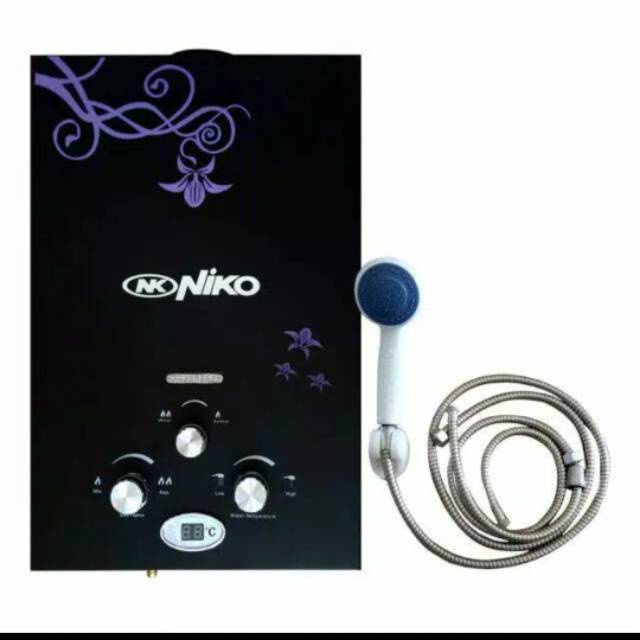 Niko  Hitam . + LED DIGITAL Water Heater , Water Hiter , Water Heter ,  Pemanas Air ,  Niko Gas