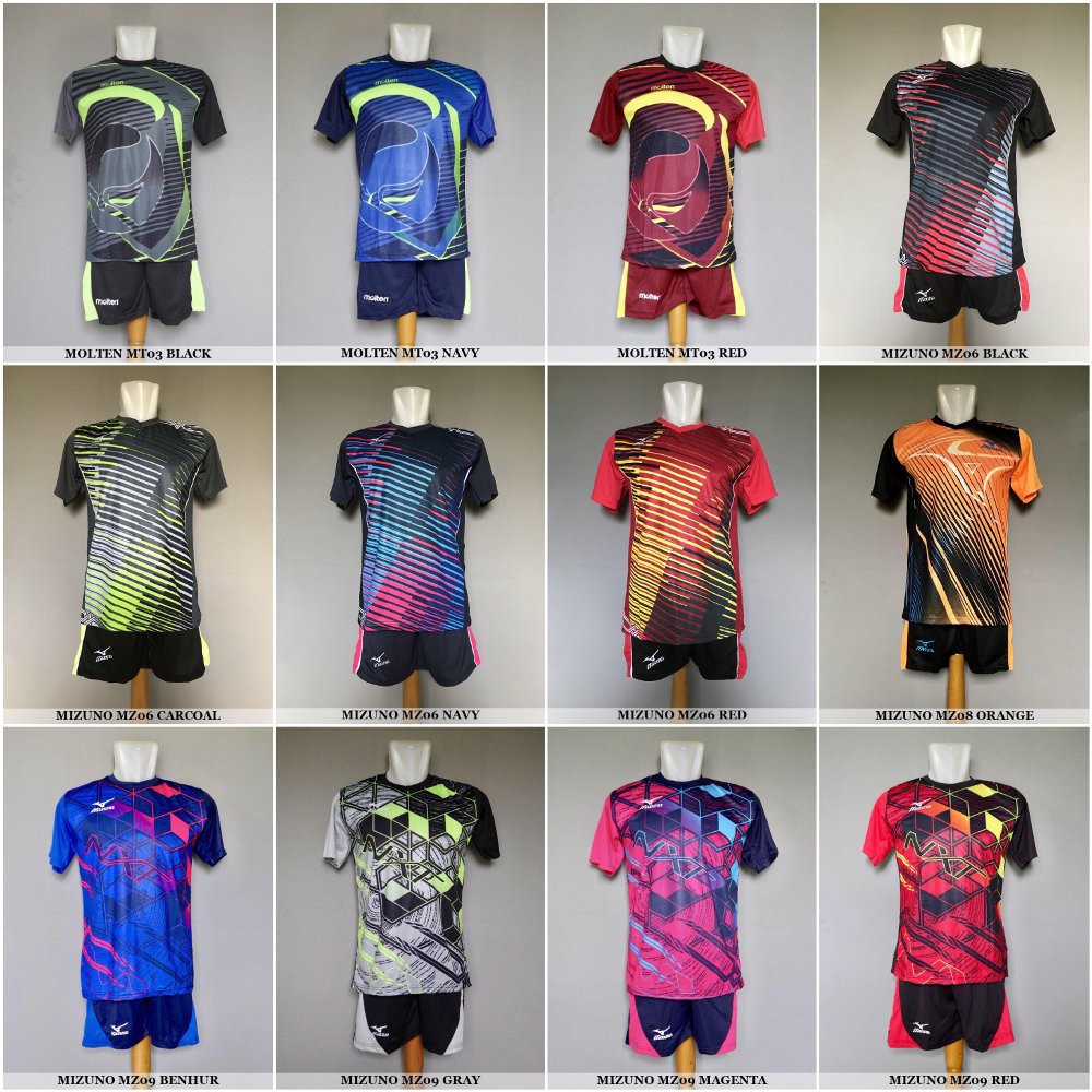 Baju Kaos Olahraga Jersey Voli Setelan Volley Asics Mizuno Molten Murah