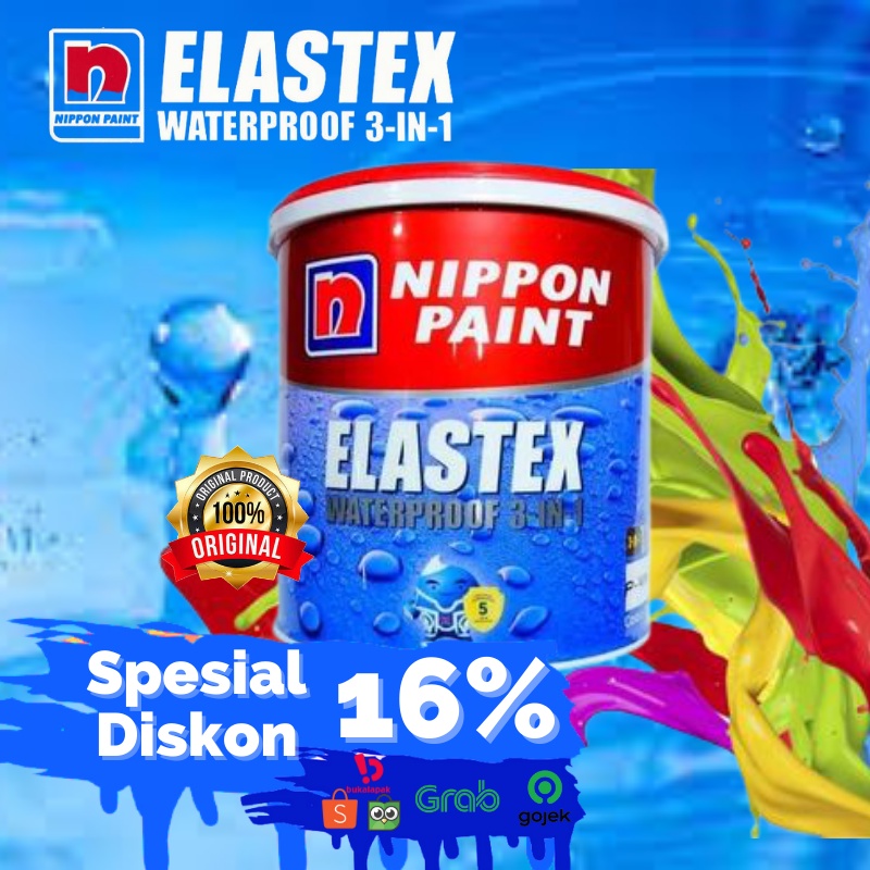 Cat Elastex 1 Kg -Nippon Paint elastex  Murah-Cat Dinding Waterproof Interior Eksterior - Cat Tembok