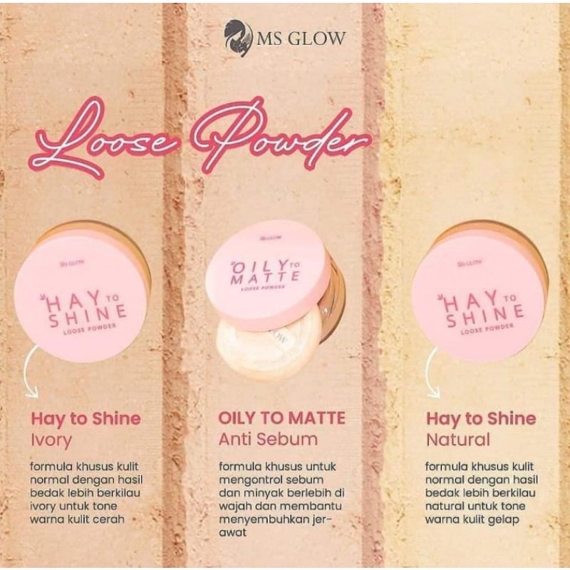 LOOSE POWDER MS GLOW BEDAK TABUR MS GLOW NATURAL IVORY OILY TO MATTE