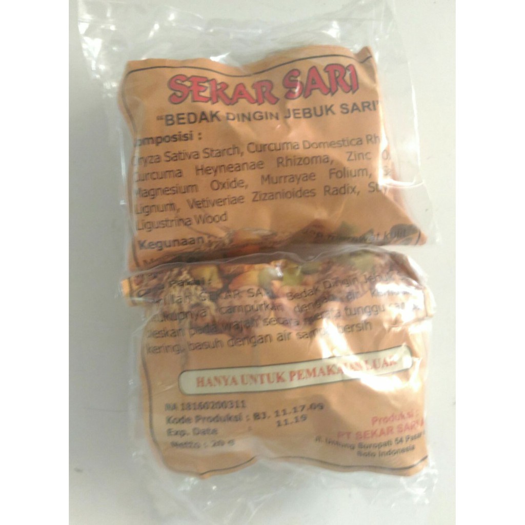 Masker Jebuk Sari Sekar Sari/Masker Bedak Dingin Jebuk Sari