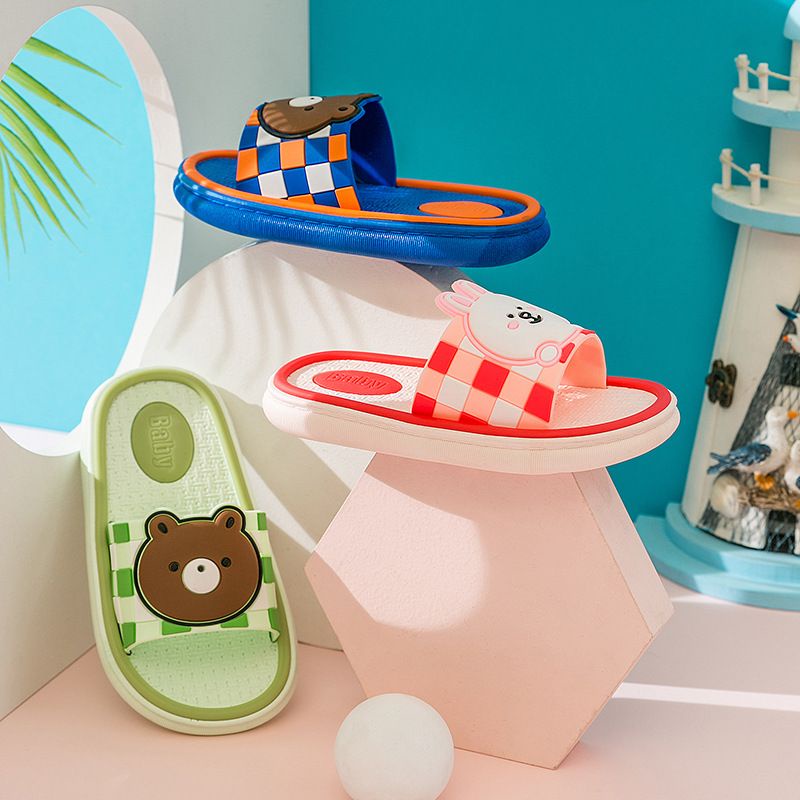 [littlecrab] Sandal Anak Brown Kelinci Kids Sandal High Quality Biru Hijau Pink Beruang Rabbit Sandal Selop Berkualitas Sandal Selop Anak Motif Lucu Unik Soft Color Kid Shoes Anti Slip Korean Style