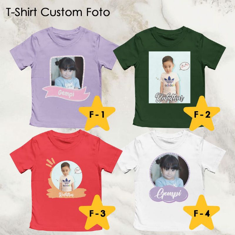 Kaos anak Free Cetak foto dan nama