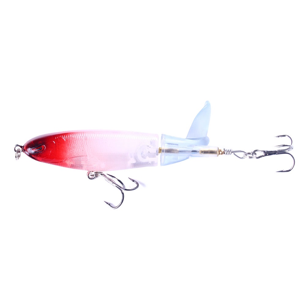 HENGJIA 10PCS Fishing Lure 13G 17G 36G  Rotating Tail Popper Floating Lure Propeller Tractor Sea Fishing Lure Hard Bait TopWater Pencil