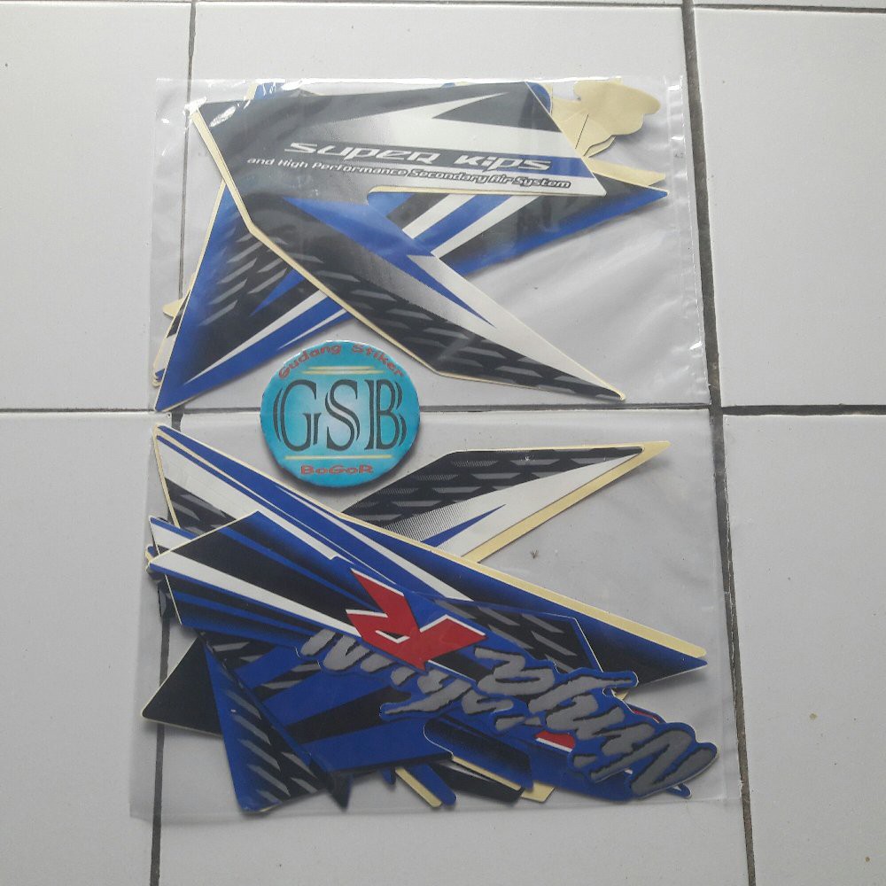 Variasi stiker motor kawasaki ninja r 2013 biru