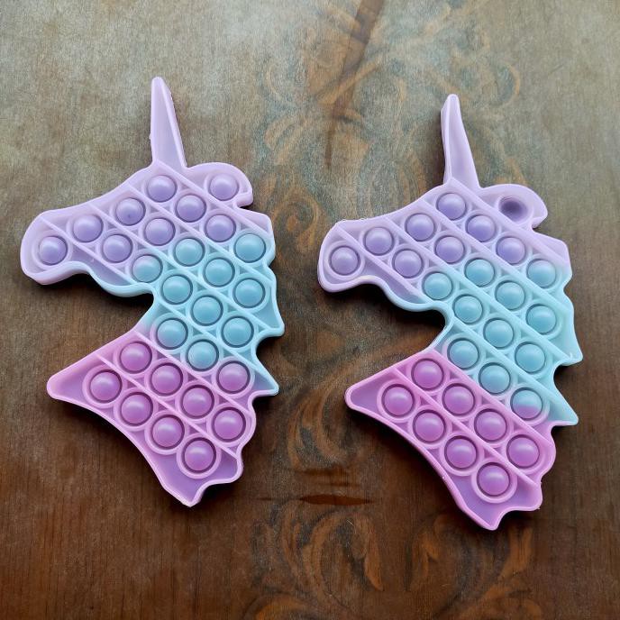 Buruan Serbu] Pop It Fidget Toy Murah Mainan Anak Square - Rainbow Love Import - Unicorn Uv