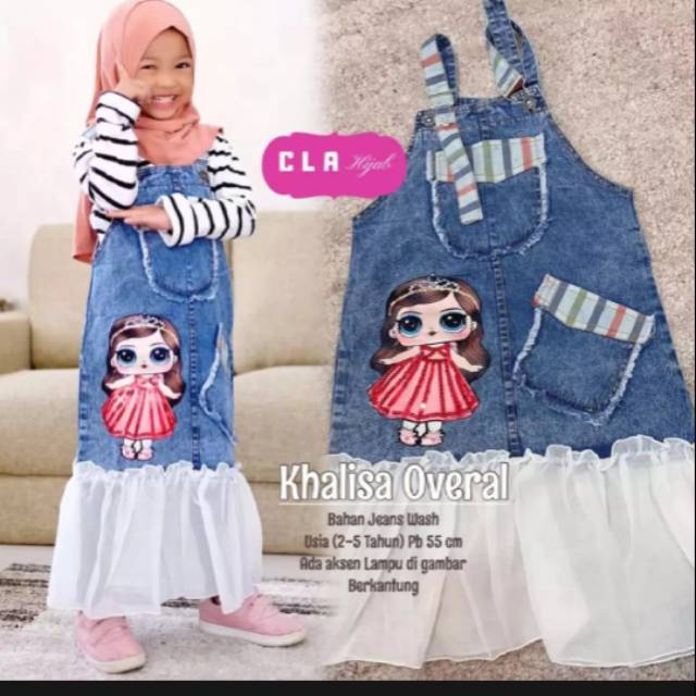 (BIG PROMO) OVERALL JEANS ANAK LED NYALA MUSIK | OVERALL KEKINIAN | OVERALL TUTU.