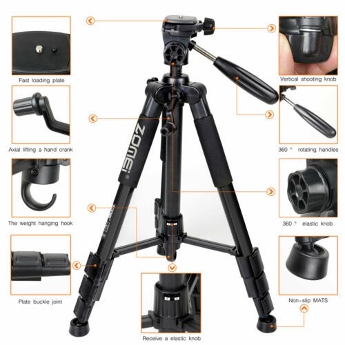 Professional DSLR Tripod Kamera Portabel Travel Fluid Pan Head