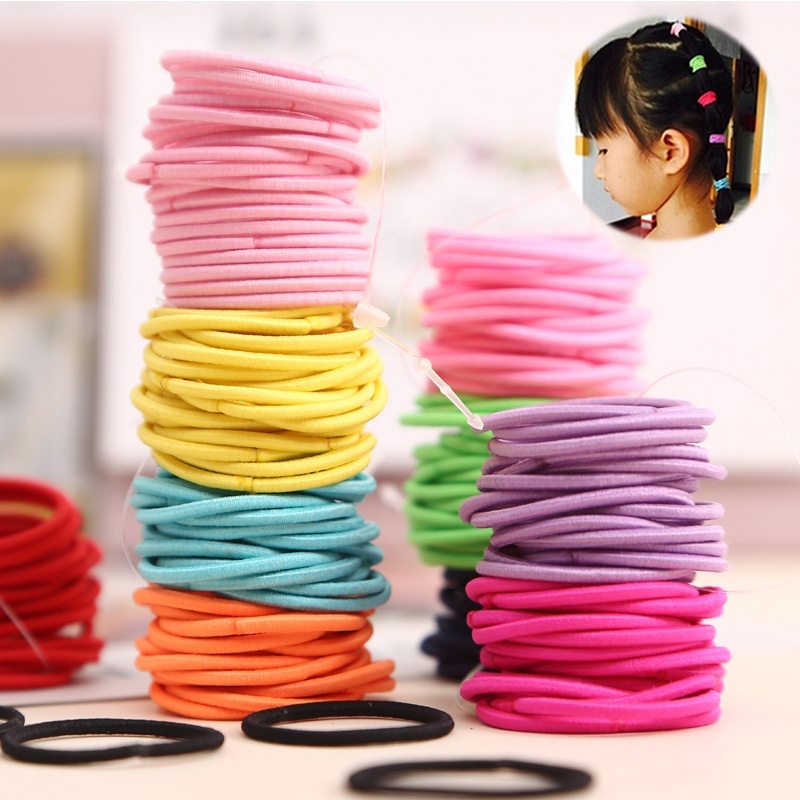 50 Pcs / Lot Ikat Rambut Ponytail Bahan Karet Untuk Wanita