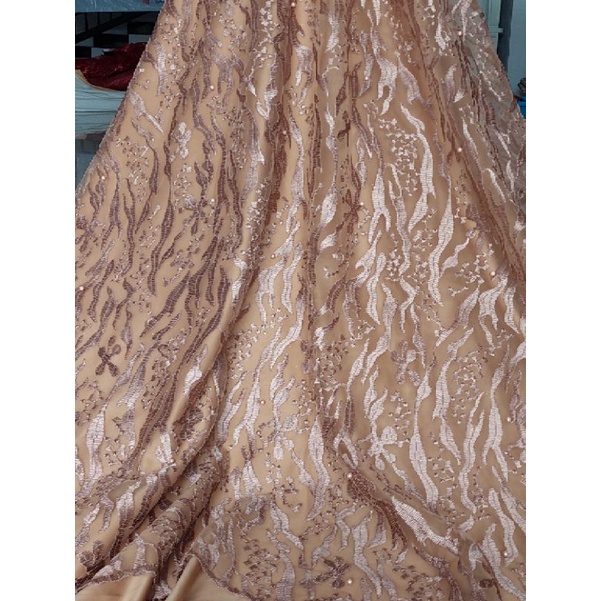 kain tulle akar bordir mutiara/bordiran full NEW MOTIF