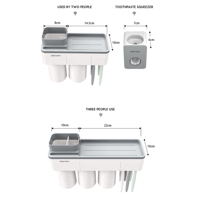 BATHE PROJECT Rak Gantung Kamar Mandi Organizer 2 Cup - A1615