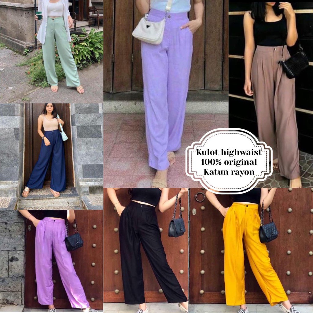 BEFAST - ZFS OOTD Wanita Celana ADICA / DIAMOND HIGHWAIST KULOT RAYON / Celana Instagrammable / Celana Panjang Casual Wanita / Kulot Kekiniaan Remaja / Fashion Formal Remaja Wanita / Celana Banyak Warna / Terlaris / Trendy / Terbaru 2022