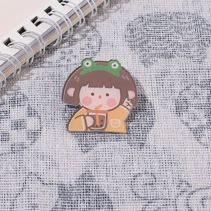 Cute cartoon brooch girl bear pin schoolbag pendant accessories