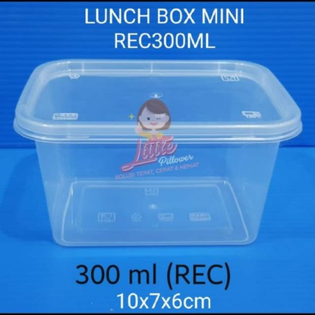 (ISI 400PCS) Lunch Box Mini Rec 300ml - Thinwall Kotak Makan Mini