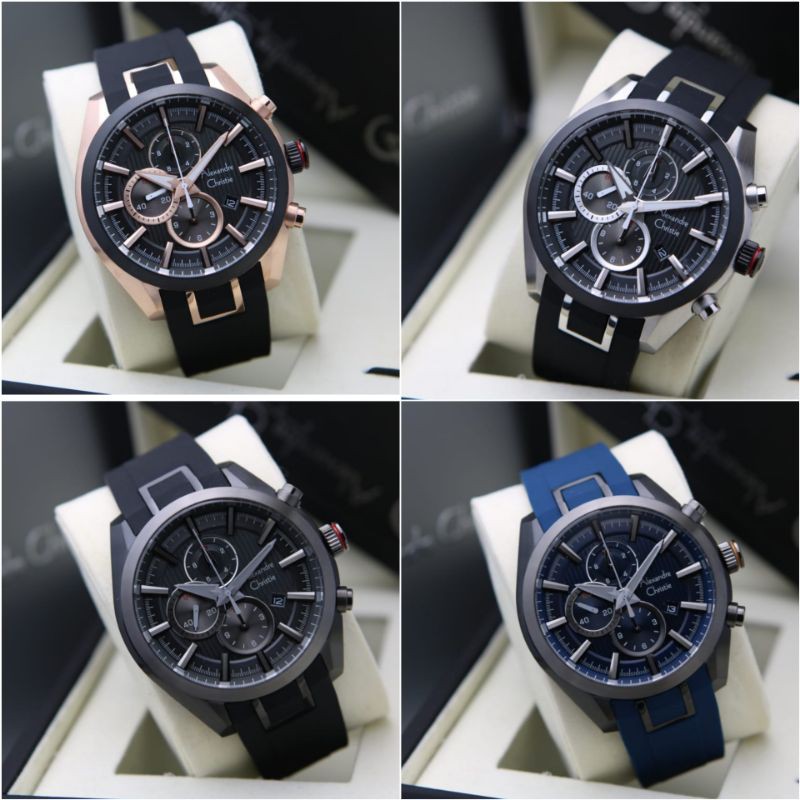 ALEXANDRE CHRISTIE PRIA AC6582 / AC 6582 RUBBER ORIGINAL GARANSI RESMI 1 TAHUN