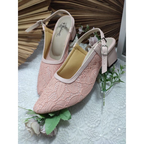 sepatu Clarisa peach tinggi 5cm tahu