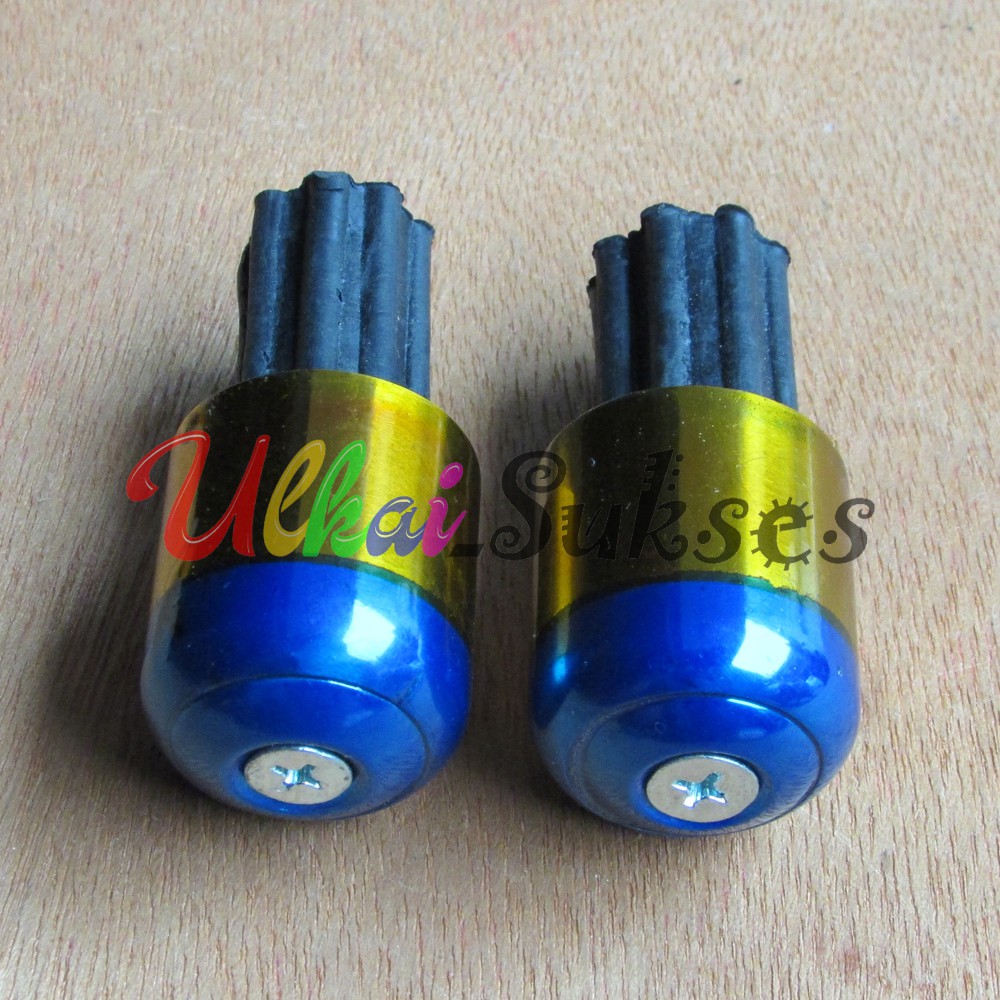 Jalu Stang Motor l Variasi Aksesoris Motor Jalu Setang Atau Pelindung Stang 2 Tone Kuning Biru CNC PNP Model Two Tone Thailook Universal Murah