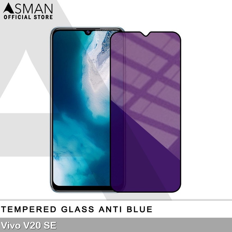 Tempered Glass Blue Light Full Lem VIVO V20 SE Anti Radiasi Screen Protector