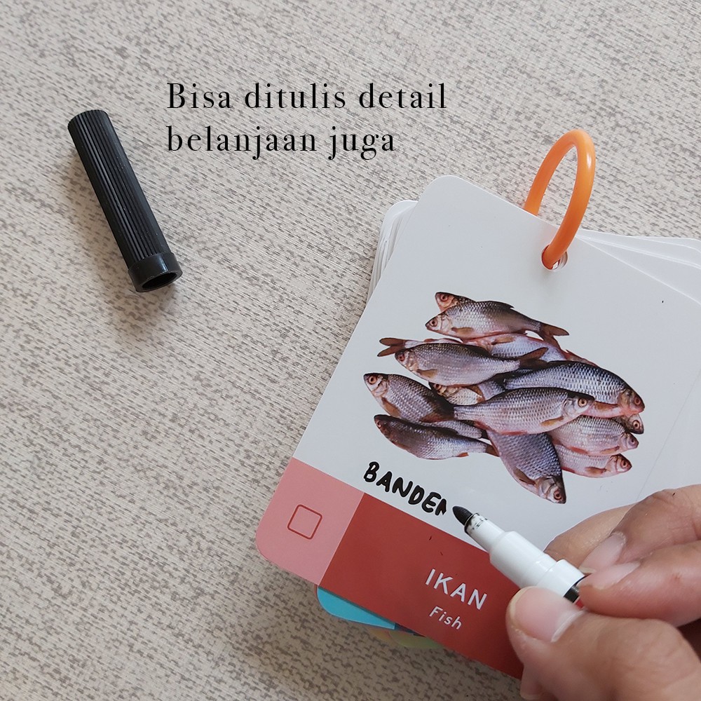 

Flashcard List Belanja (Wipe and Clean Card) Free Spidol Boardmarker