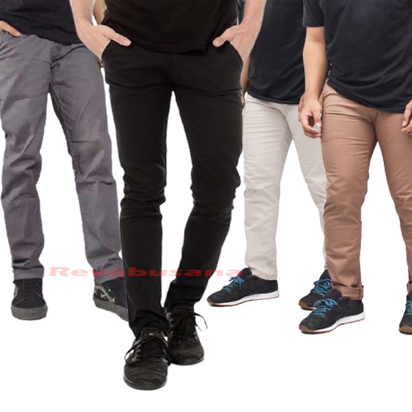 Celana Chino Panjang Pria Slimfit Katun Strecth Melar Cocok Buat Kerja Harian