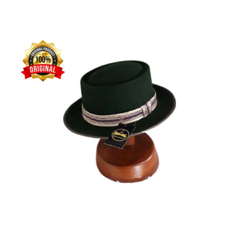 Topi Fedora / Topi Laken Hat/Fedora Stout Kulit Sapi Import Kwalitas Original / Fashion Pria