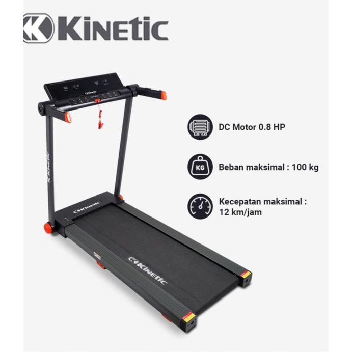 KINETIC Treadmill Motorized 0.8HP/Electric Treadmill/Alat Fitnes