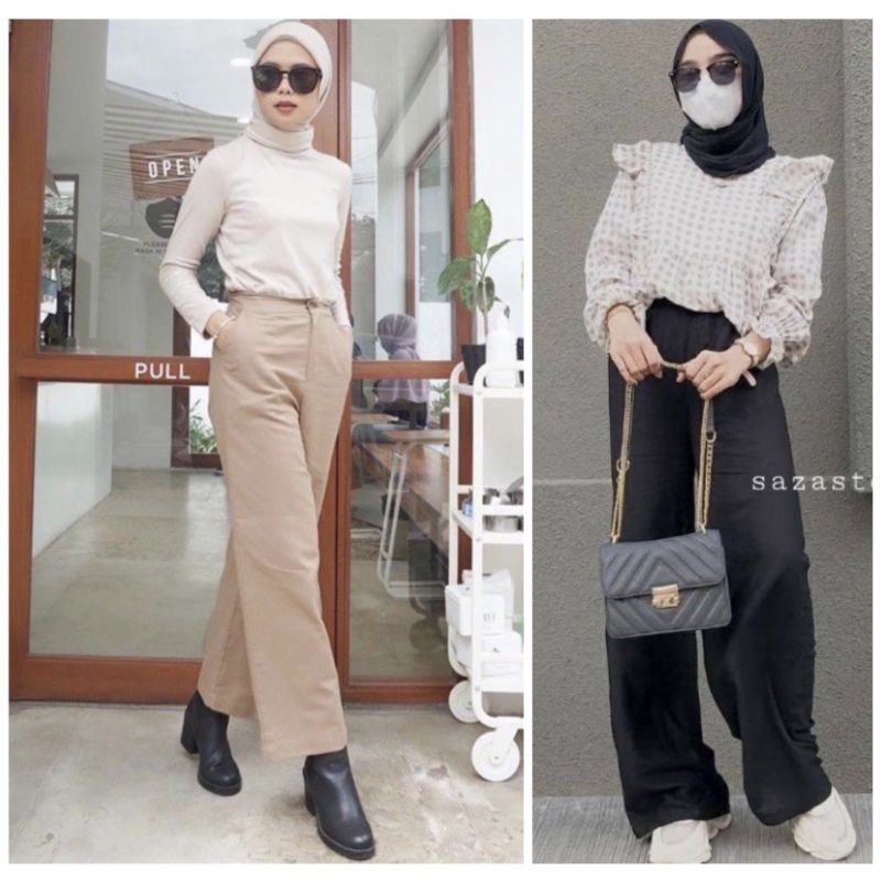 CELANA HIGHWAIST KULOT LINEN PREMIUM LAURA SLIM HIGH