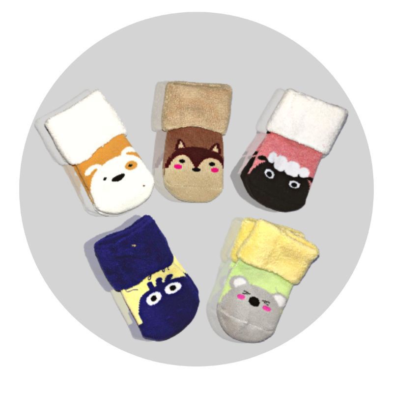 [5 SET] Kaos Kaki Bayi / Kaos Kaki Anak Motif Beruang [ 12-24 Bulan ]