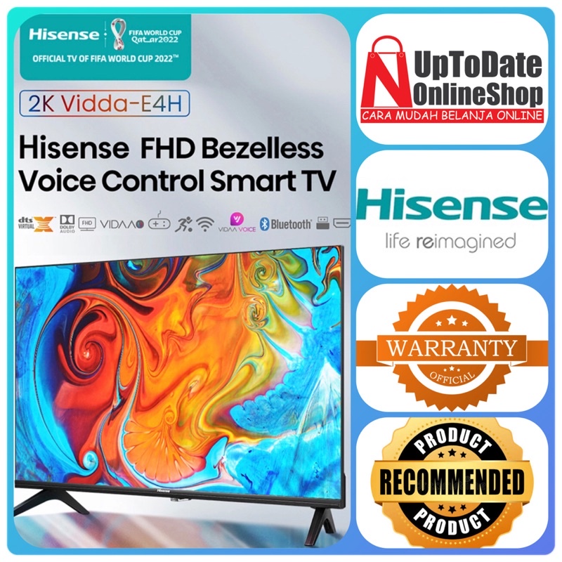 Jual Tv Led 43inch Hisense 43e4h Vidaa Smart Tv Bezelless Design Fhd