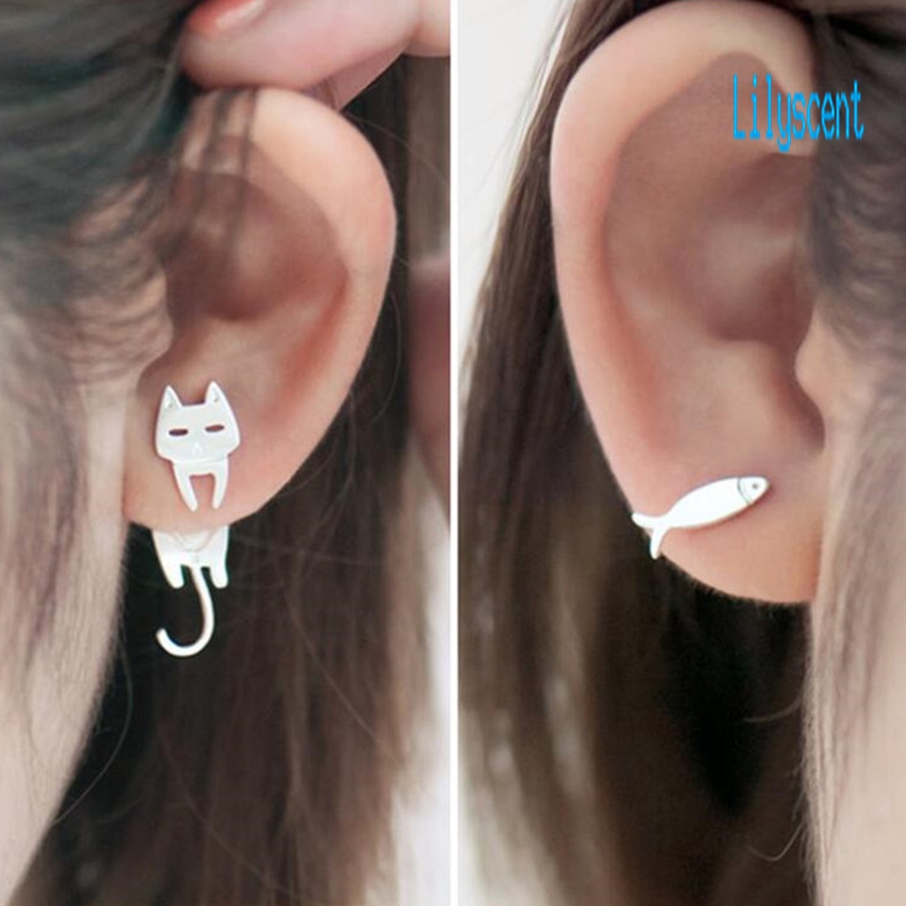 Ls 1 Set Anting Tusuk Asimetris Model Ikan Lucu Ala Korea Untuk Wanita / Hadiah Ulang Tahun