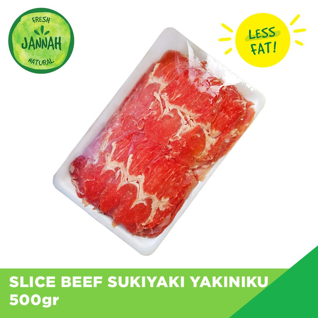 

Daging Sapi Slice Less Fat / Slice Beef Yakinuku Shabu Sukiyaki 500gr