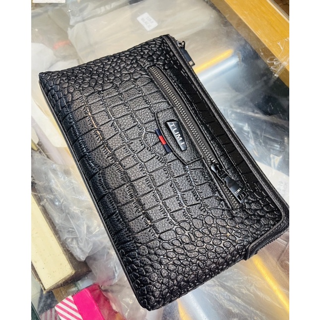 Clutch Tumi Premium Mirror Kulit Tas tangan Pria/Wanita Import quality