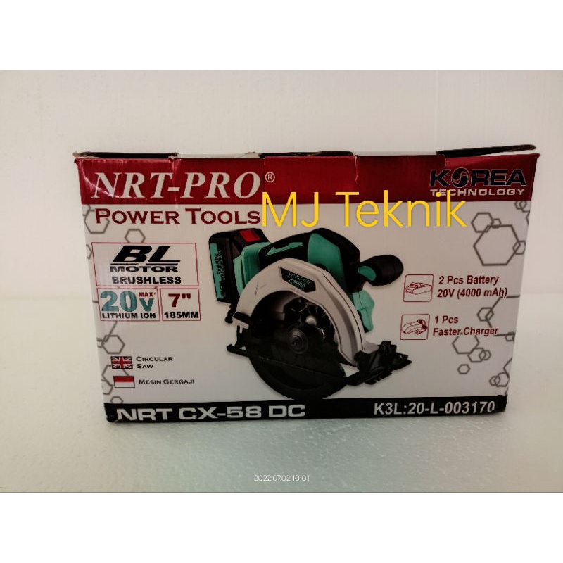 Mesin Gergaji Batere / Cordless Circular Saw 7" CX 58 DC NRT Pro