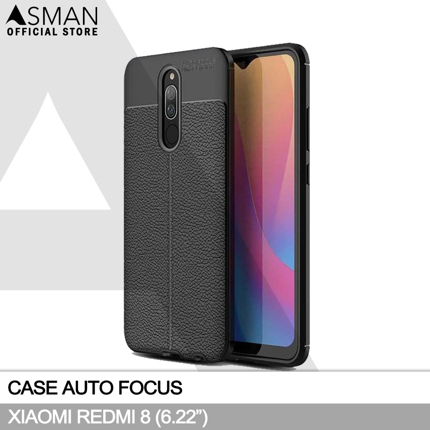 Auto Focus Xiaomi Redmi 8 (6.22&quot;) | Soft Case Leather Premium - Hitam