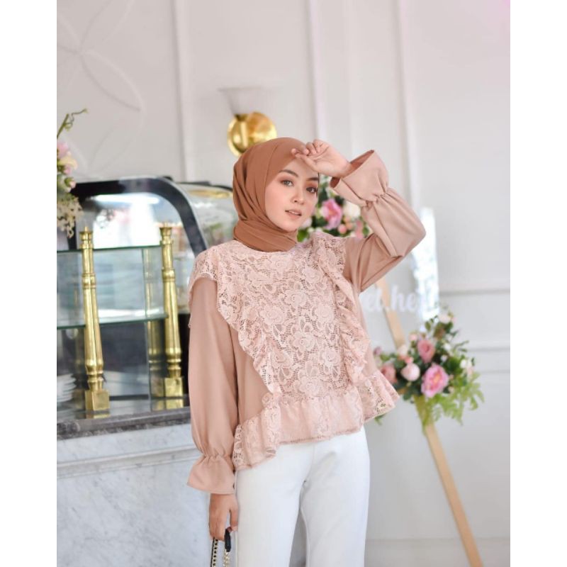 Baju Pakaian Atasan Wanita Brokat Cantik Murah