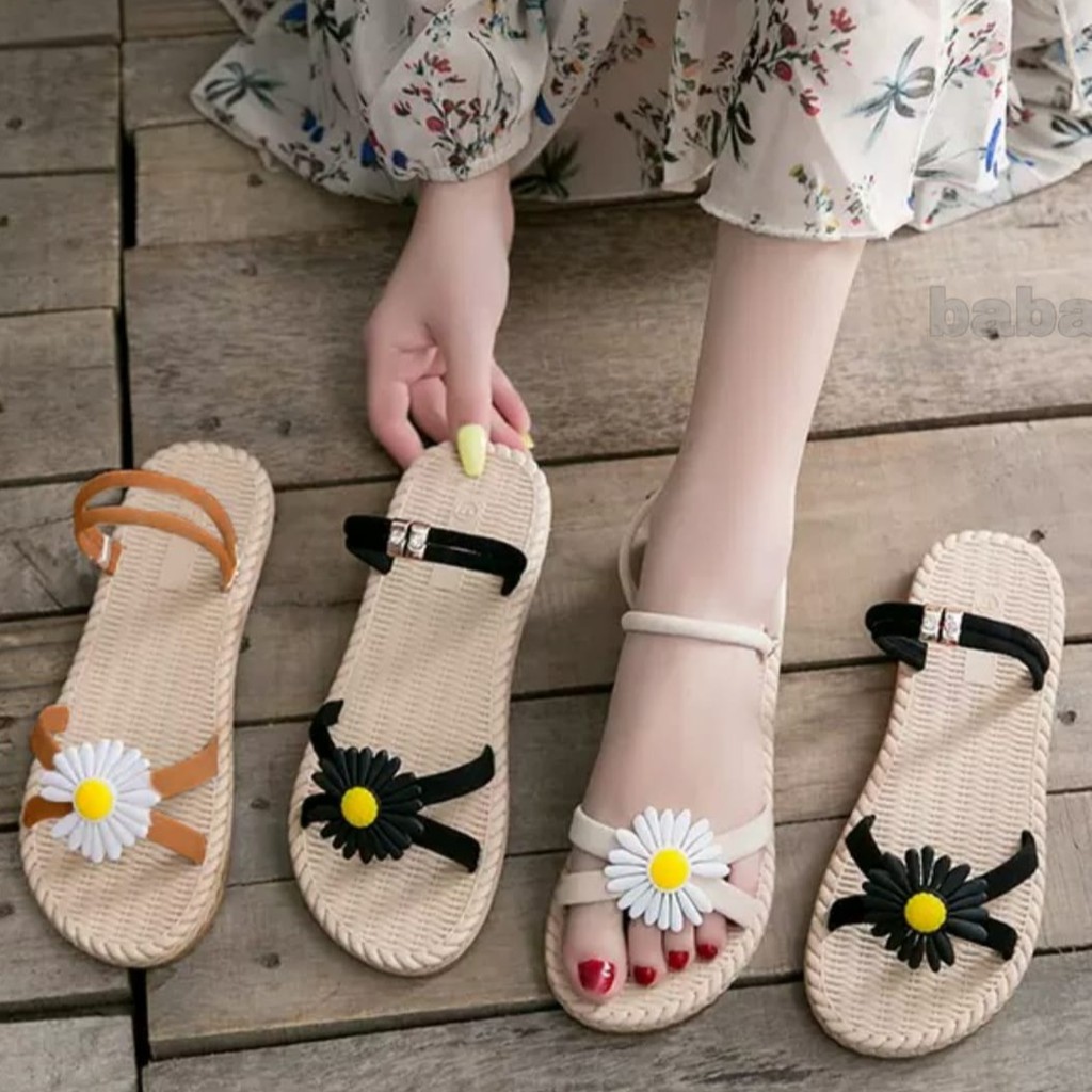 [LOKAL] DOMMO - D5103 SANDAL WANITA RING BUNGA RM 69