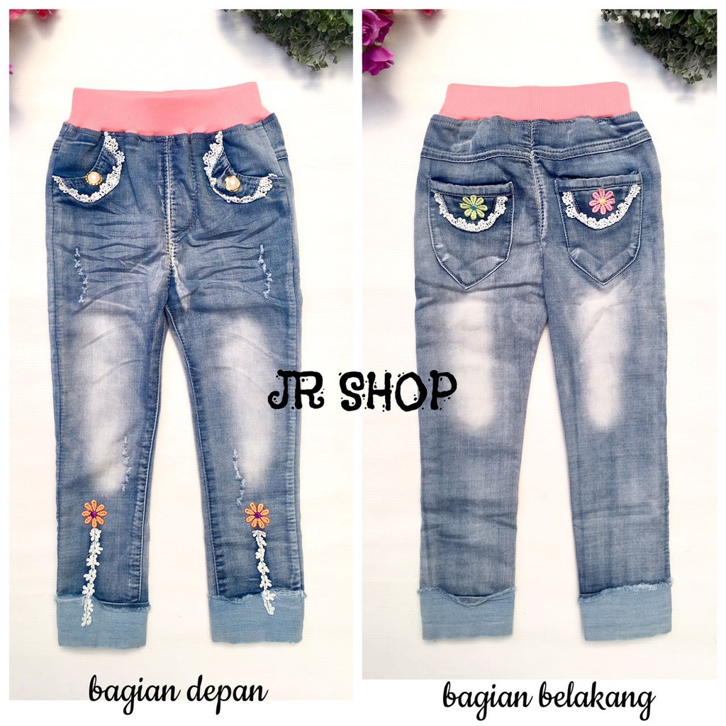 celana panjang jeans strech cutting kecil import tanpa label merk