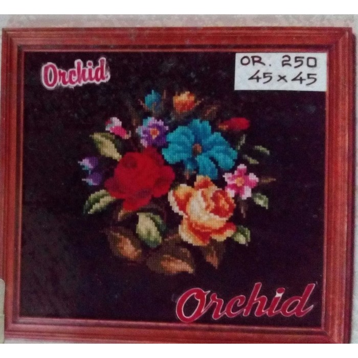 KRUISSTEEK KRISTIK ORCHID MOTIF BUNGA OR 250