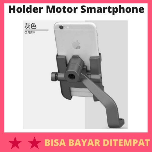 Holder Motor Smartphone Full Metal Body / Phone Holder Tempat Dudukan Penyangga Bracket Breket Stand