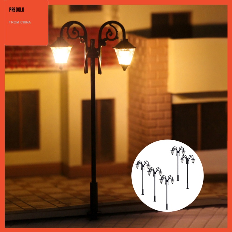 5pcs Ornamen Lampu Jalan Taman Mini Ho 1 / 87 3v Untuk Dekorasi Layout