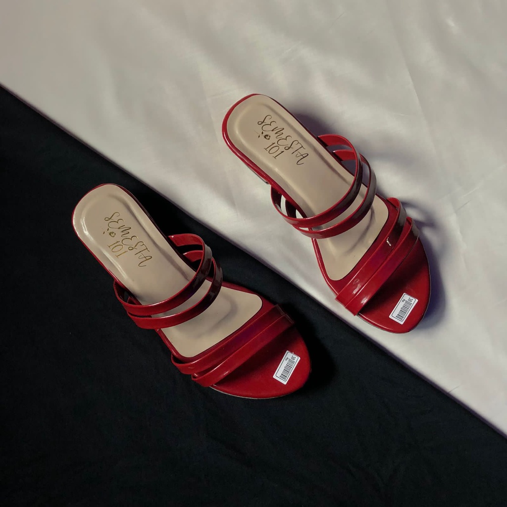 SEMESTA 101 || SANDAL WEDGES WANITA HAK TAHU HEELS PENDEK SEMESTA 101