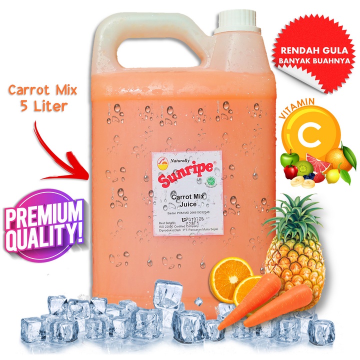 

Jus Wortel Campur - Carrot Mix Juice SUNRIPE 5 Liter