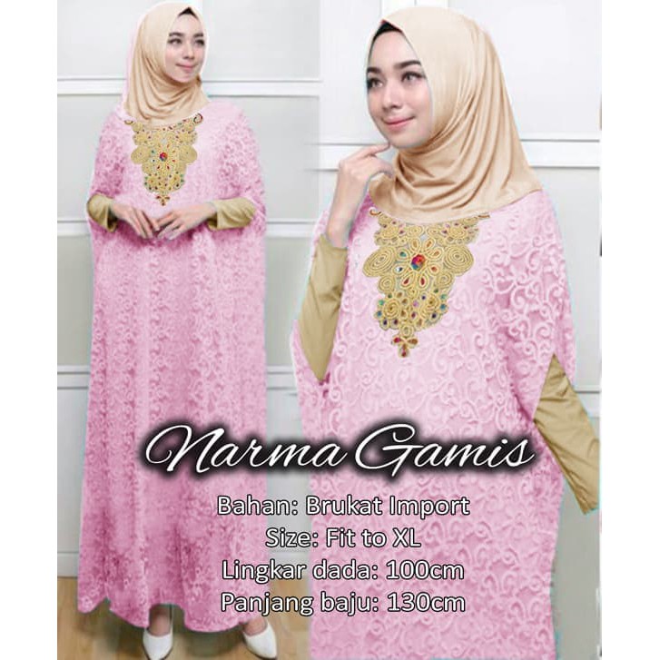 TERBARU NARMA KAFTAN MOTE IMPORT LEXOIR BROKAT BAJU GROSIR TANAH ABANG - Hijau B0091