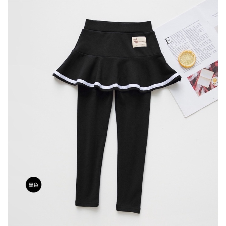 [Mr.Gabor] legging rok SPORTY tebal list putih anak perempuan